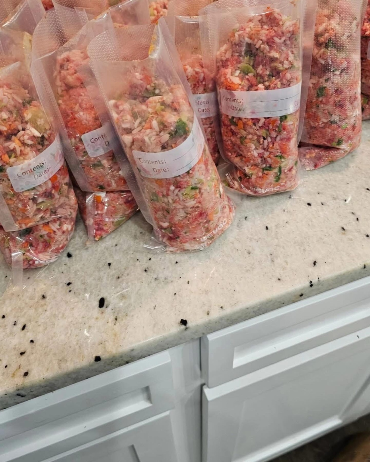 Portioned meals ready for storage